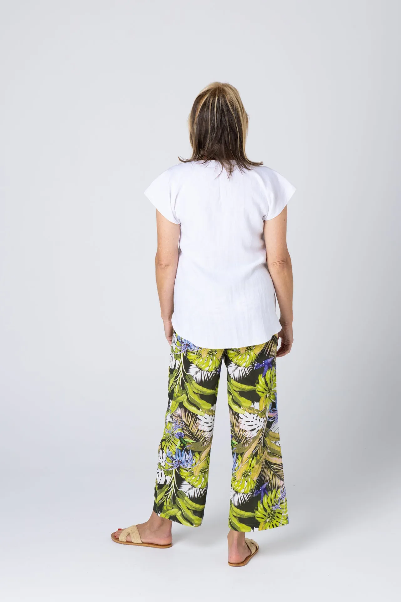 Rainforest Wide Leg Linen/Silk Palazzo Pants