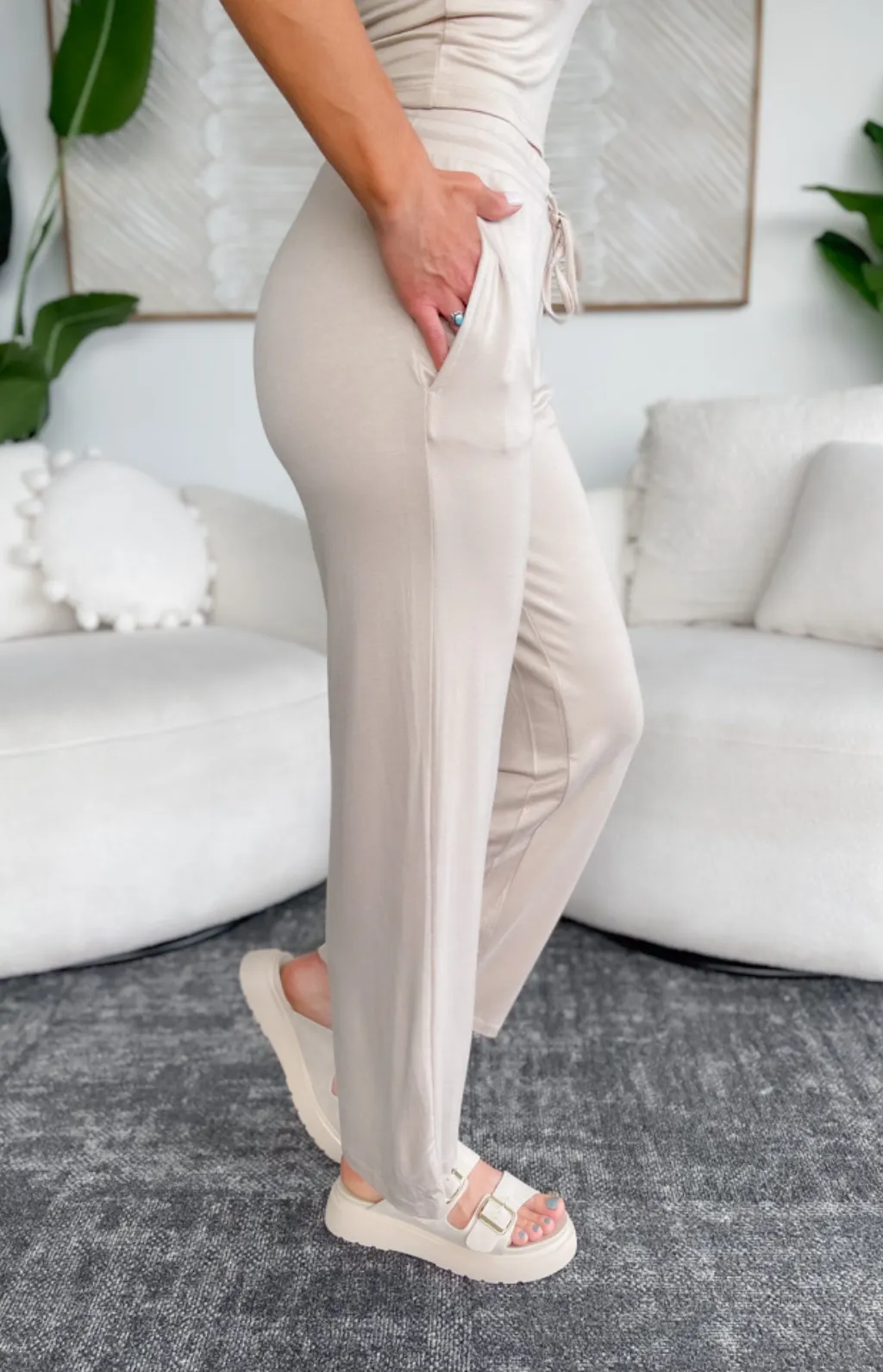 Raya Lounge Natural Wide Leg Pants