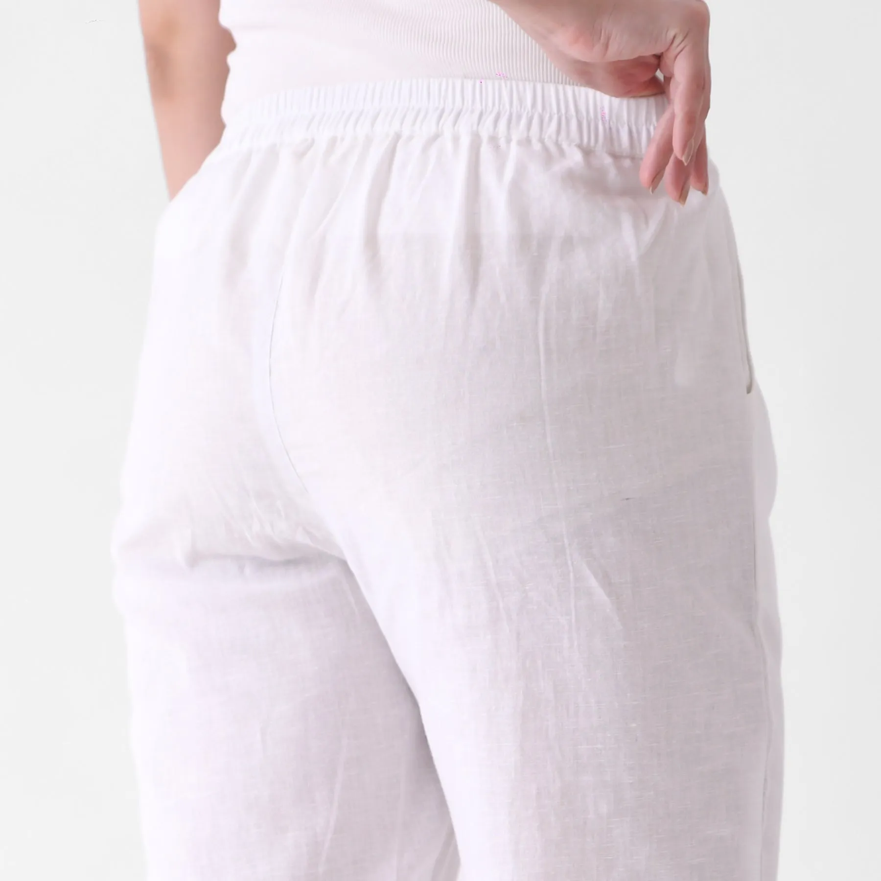 White Cotton AMPM Pants