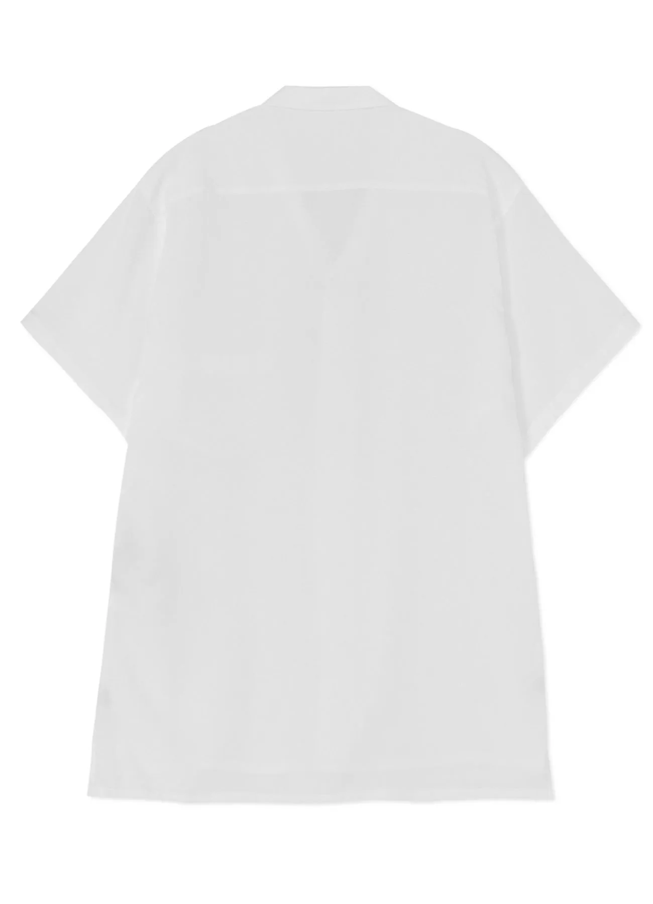 WHITE TENCEL POPLIN HALF-SLEEVE SHIRT WITH DECONSTRUCTED PLACKET