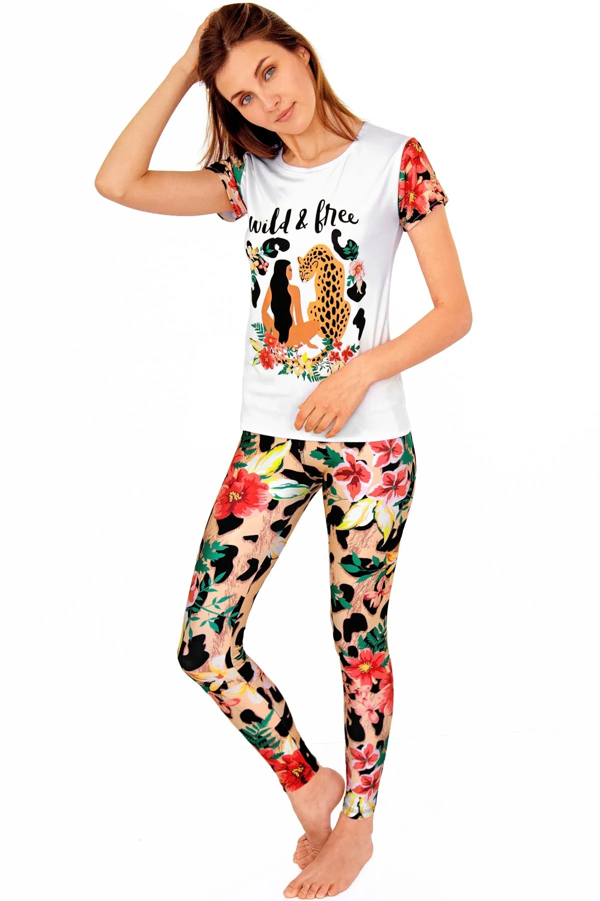 Wild & Free Lucy Leopard Print Performance Legging - Women