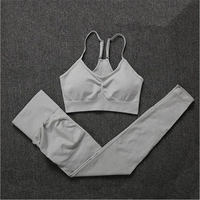 Winter Warm Set Women Fitness Legging Mujer Sexy Push Up High Waist Leggings With Bra Activewear Gym Seamless Leggings Feminina