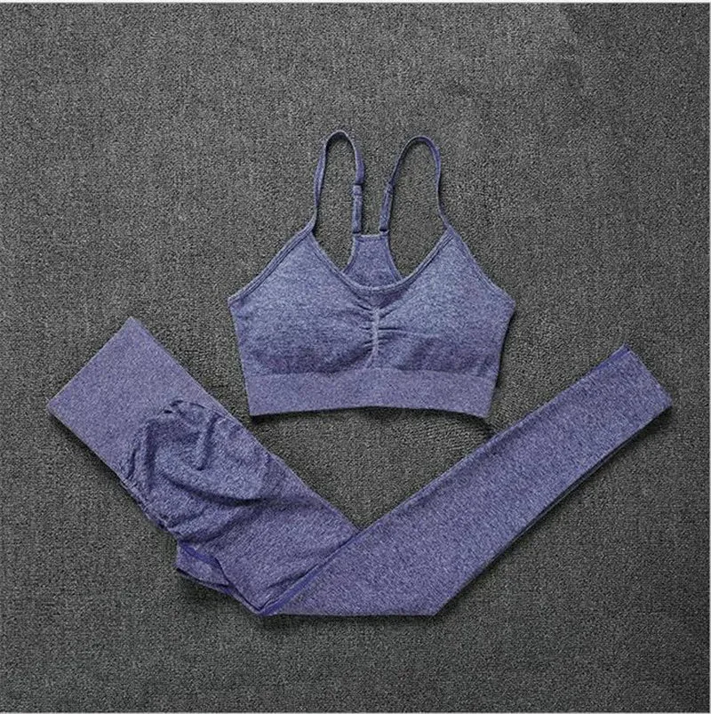 Winter Warm Set Women Fitness Legging Mujer Sexy Push Up High Waist Leggings With Bra Activewear Gym Seamless Leggings Feminina