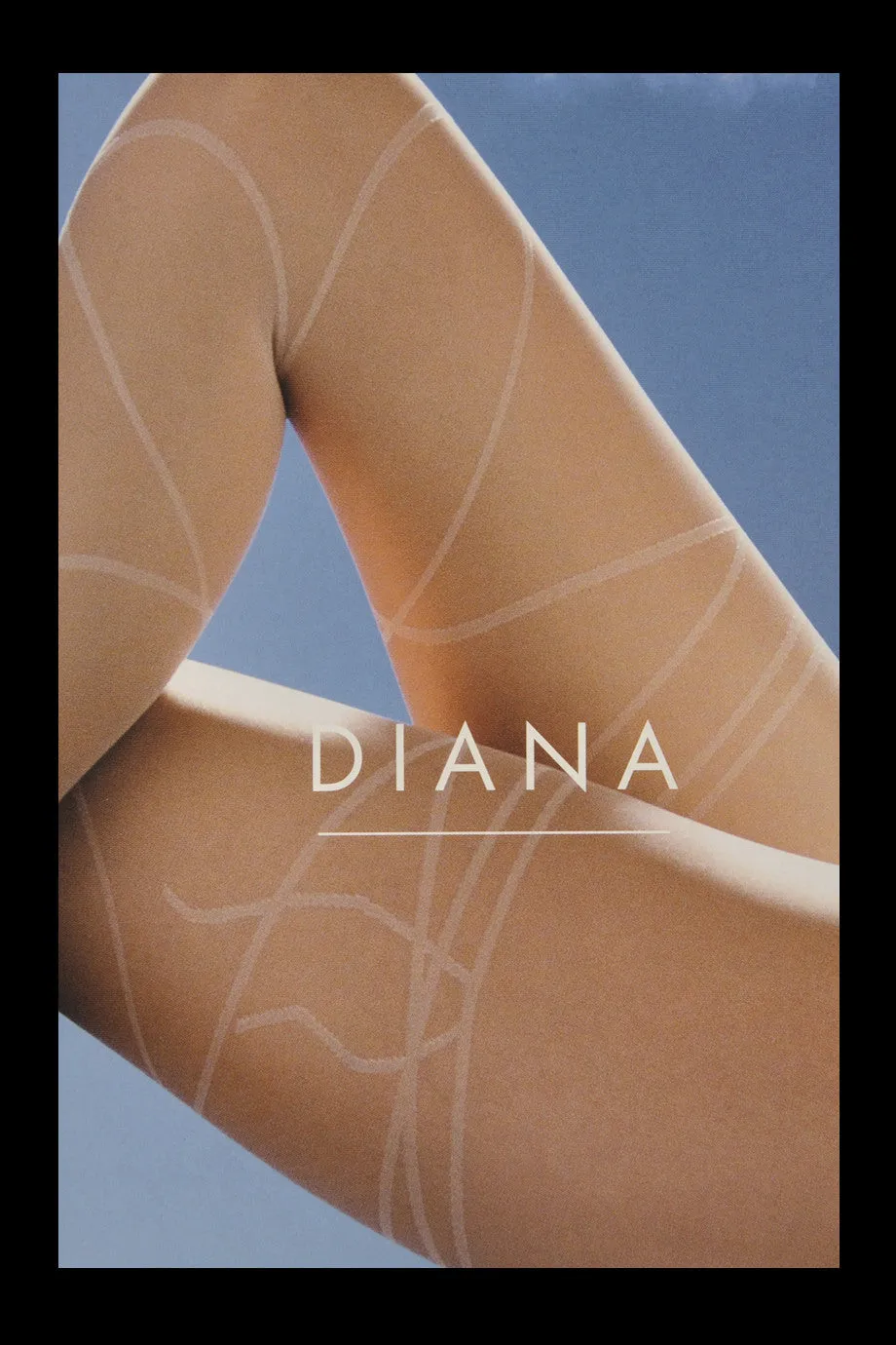 WOLFORD DIANA Sheer Peach Black Tights 7005