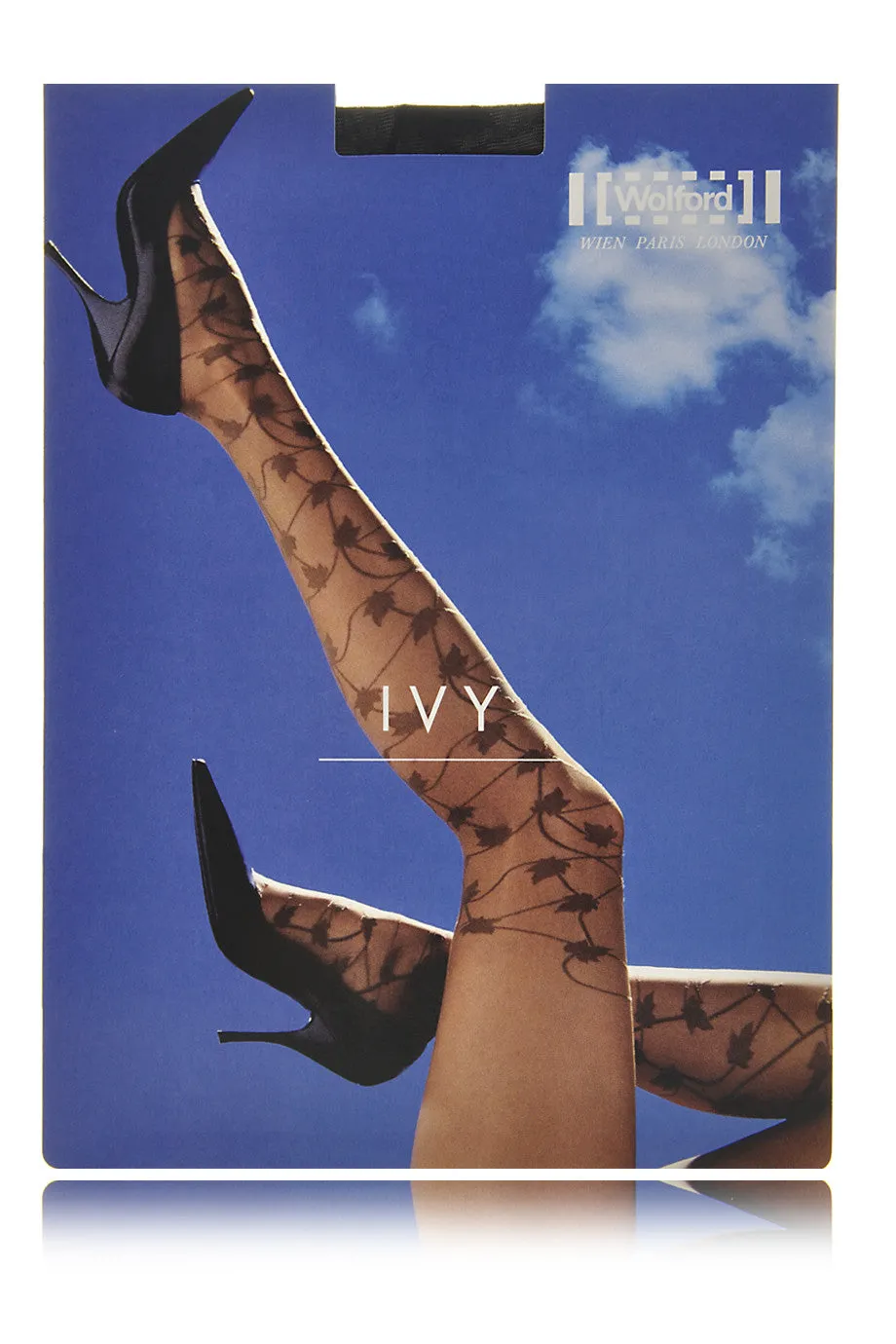 WOLFORD IVY Sheer Maple Black Tights 7005